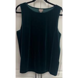 Chico's Velvet Tank in Green Size 2 (US 12/L)  NWOT